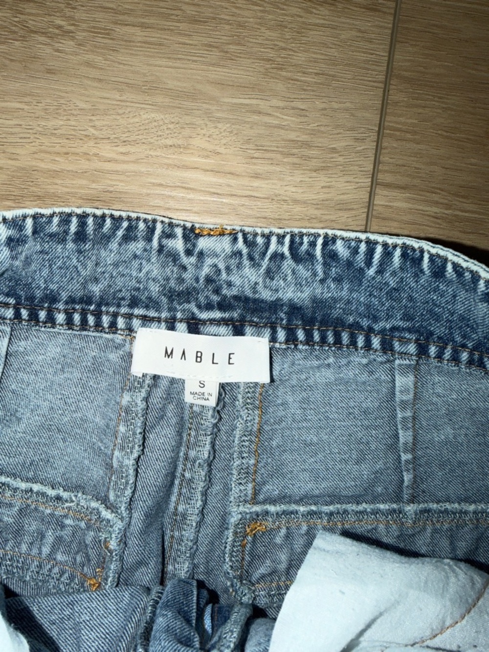 MABLE | Women's Wide Leg Pleated Denim Pants Light Wash High Rise Boho Anthro S - Picture 8 of 10